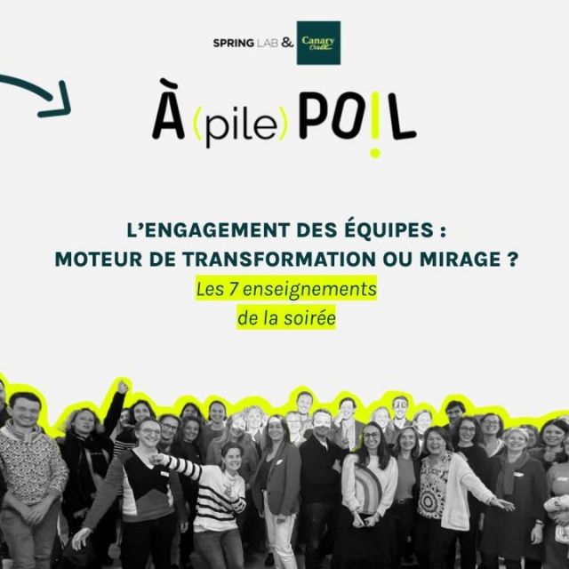 🤝 L’engagement des équipes : moteur de transformation ou simple mirage ?

La semaine dernière, lors de la 4e édition d’À (pile) POIL, nous avons réuni Audelia Krief, CEO de Solo Group, Benjamin Abittan, Directeur général de @chateauform et Flore Cholley, Chief Sustainability Officer de @edenredfrance, pour débattre et partager des pratiques sans filtres. Accueilli·e·s à la @climatehouse_paris par Maika Nuti, entre authenticité et sérendipité, nous avons exploré les leviers et défis d’un engagement durable. 

Les questionnements de la soirée :
👉 Comment faire vivre l’engagement des équipes lorsque la performance économique domine les esprits ?
👉 Quels sont les ingrédients d’une autonomie qui libère les talents ?
👉 Et surtout, comment engager l’ensemble des parties prenantes - actionnaires, Comex, collaborateur·rice·s - dans des projets de transformation ambitieux ?

Merci aux intervenant·e·s pour leurs témoignages sincères et aux participant·e·s pour avoir rendu cette soirée possible, et à bientôt pour de nouvelles aventures À (pile) POIL ! 🌈

Pssst, on en parle plus en détail sur notre site internet, le lien est dans la bio 😉

— 

À (pile) POIL, c’est une série de rencontres sans complexe. Un nouveau rituel pour défricher les transformations des entreprises vers l’impact positif et se donner des clés pour passer à l’action. Des soirées qui misent sur la transparence, où l’on se parle vrai, et où l’on va sortir de sa zone de confort en prenant les idées à “rebrousse poil”. À (pile) POIL est conçu par Spring Lab et Canary Call."

#Engagement #Leadership #Transformation #Innovation #RSE